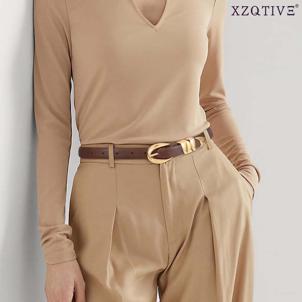 4846 Women's Skinny Leather Belts Ladies Thin Waist Belts For Jeans Dress View 5